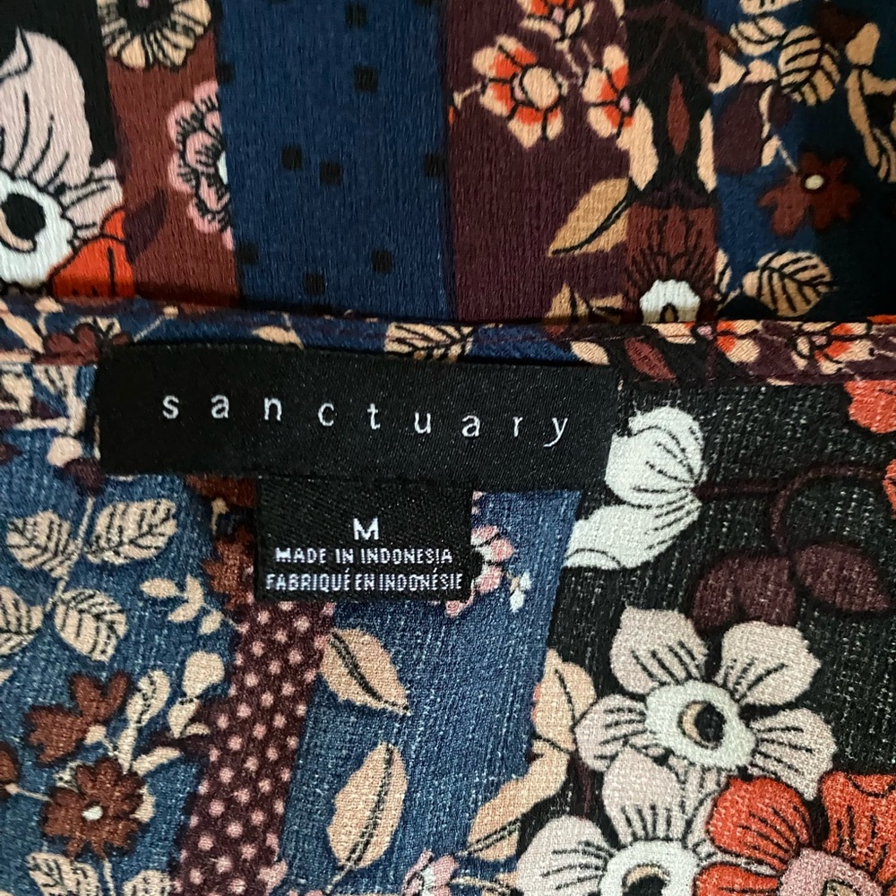 Sanctuary Boho Patchwork Blouse Size M - image 4